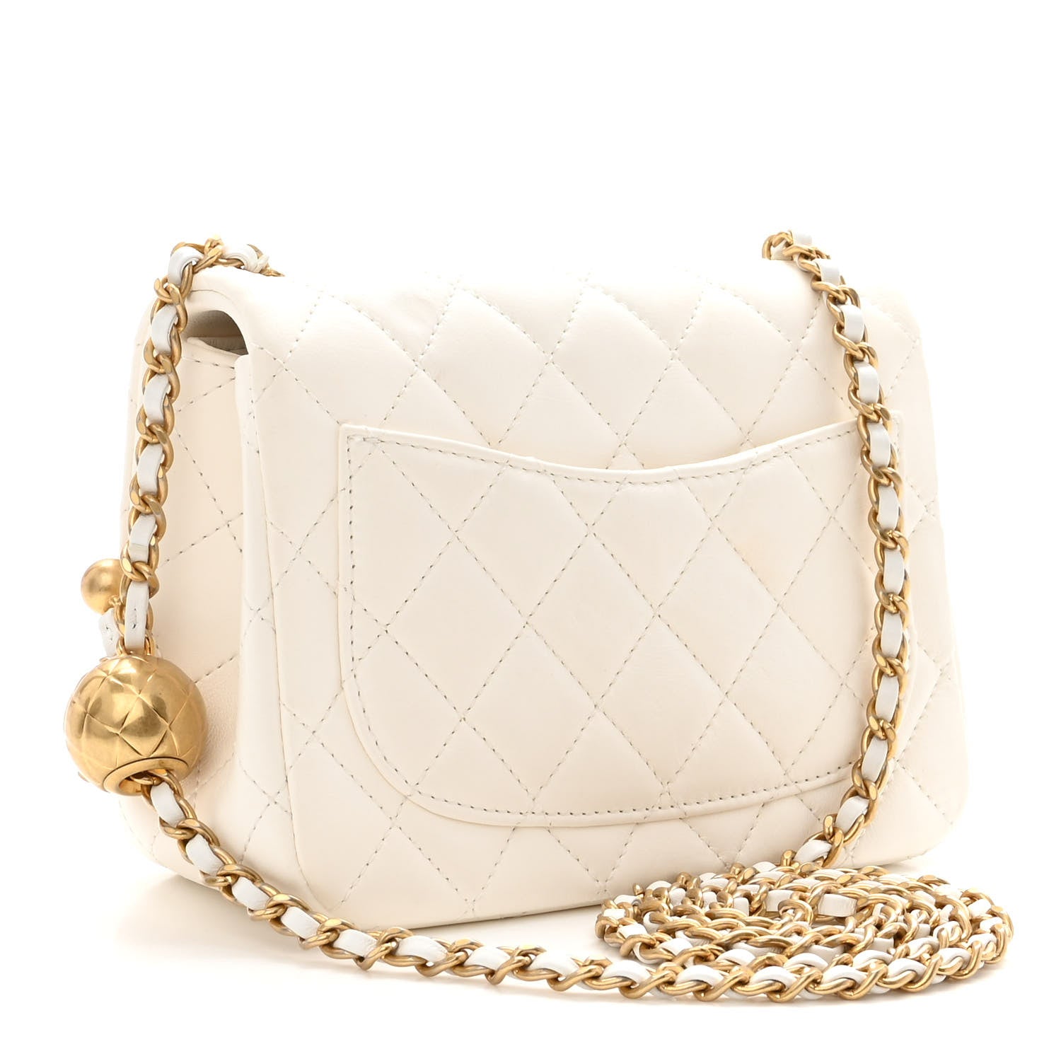 Chanel Lambskin Quilted Mini Pearl Crush Flap White 3 of 10
