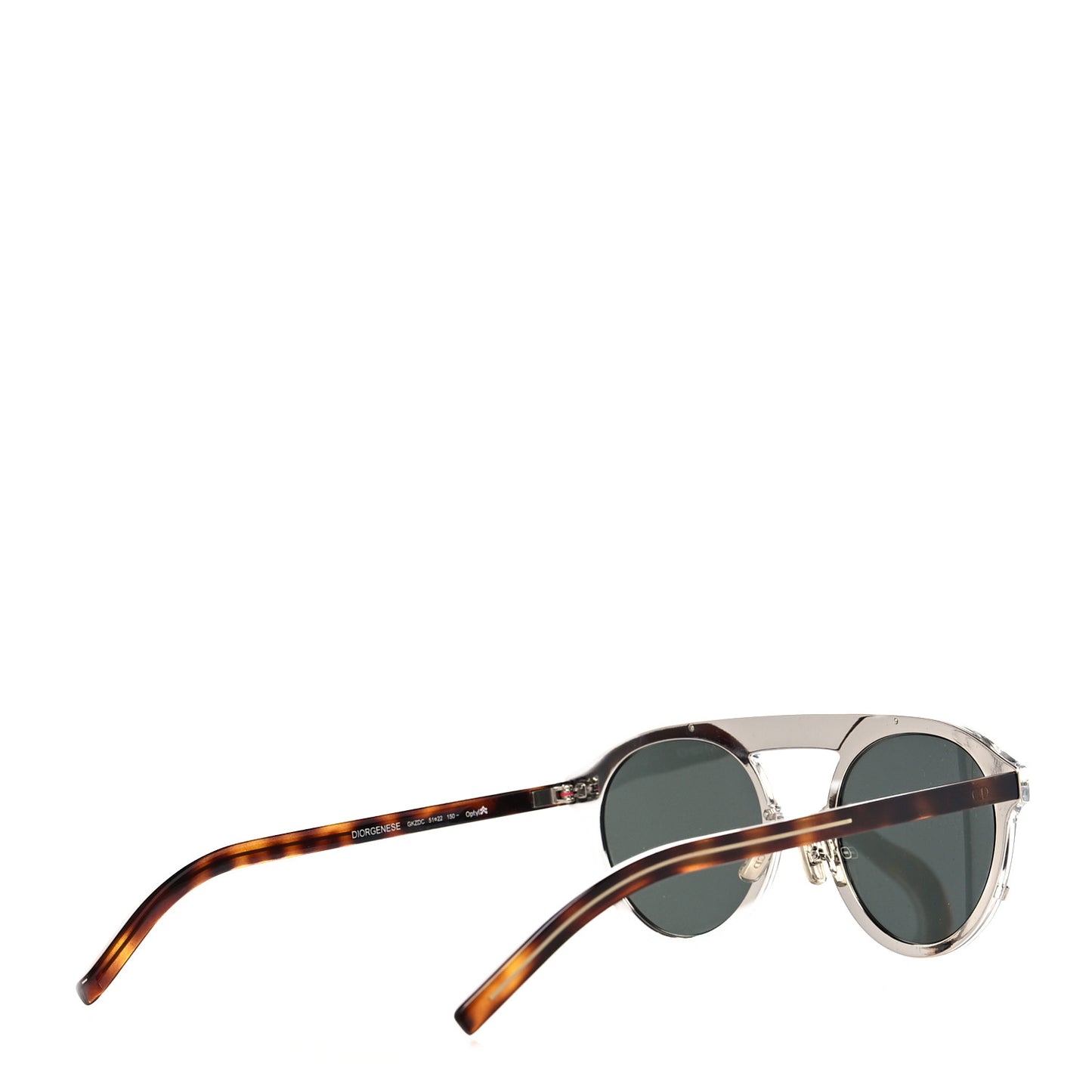 Round Genese Sunglasses Silver Tortoise