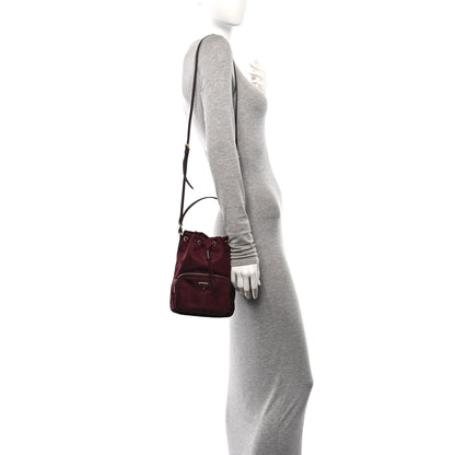 Prada Re-Nylon Saffiano Duet Bucket Crossbody Bag Bordeaux 2 of 10