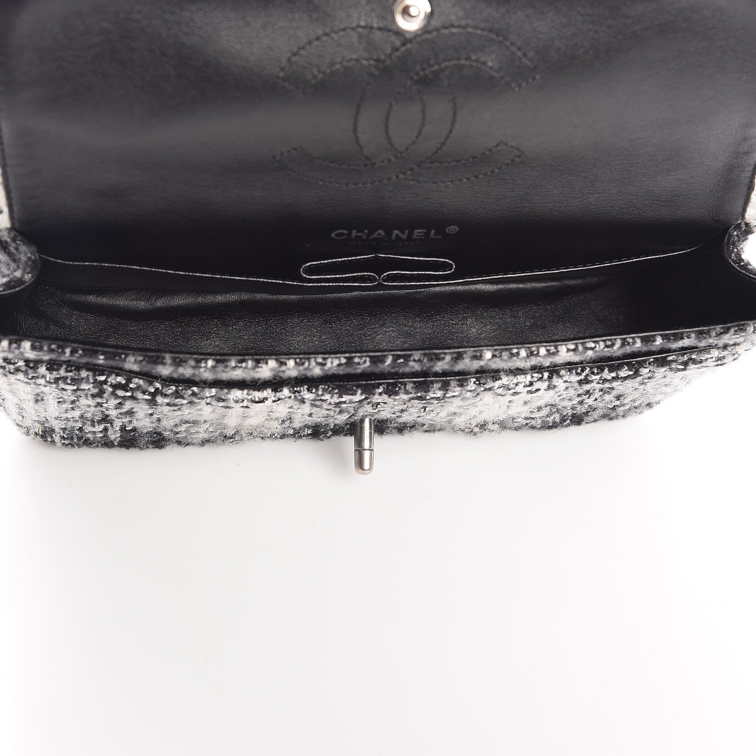 Chanel Tweed Quilted Medium Double Flap Grey 5 of 7
