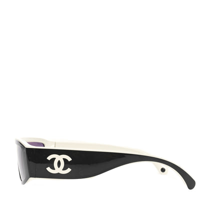 Chanel Acetate Cat Eye Sunglasses 6057 Black White 3 of 7