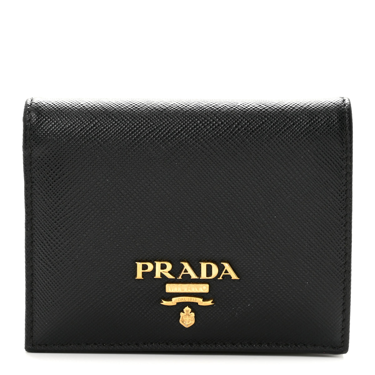 Saffiano Metal Bi-Fold Wallet  Black