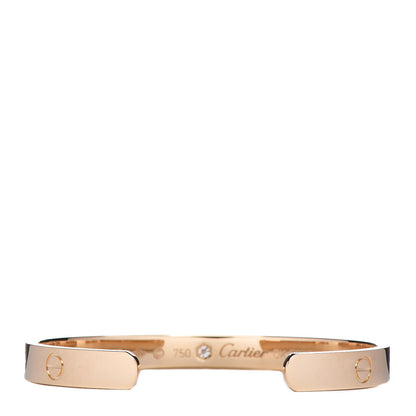 Cartier 18K Yellow Gold 1 Diamond LOVE Cuff Bracelet 17 3 of 5