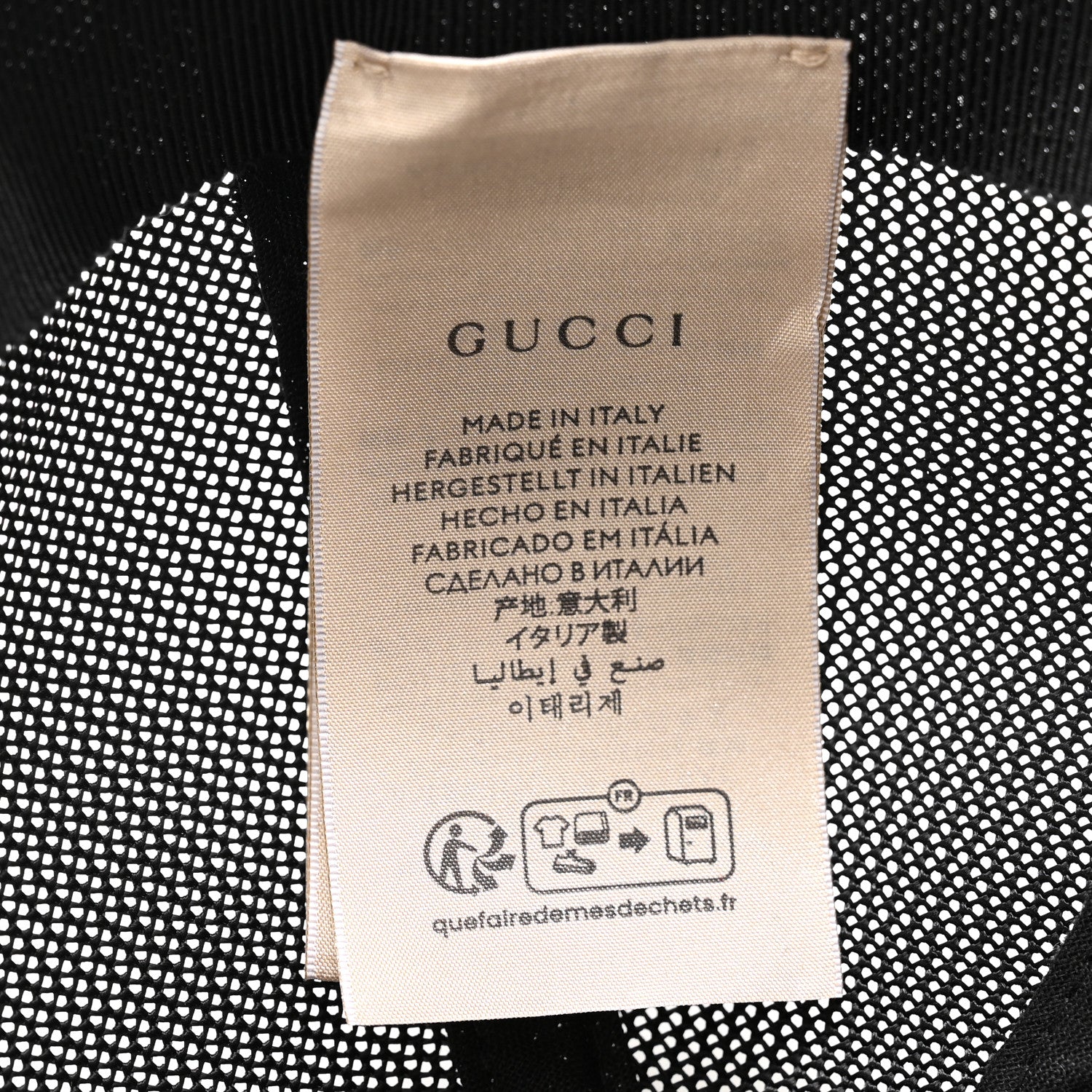 Gucci Calfskin Mesh GG Tennis Embossed Baseball Hat L Black 9 of 10