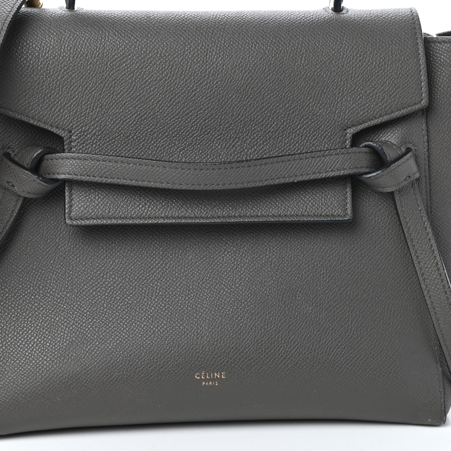 Grained Calfskin Micro Belt Bag Grey