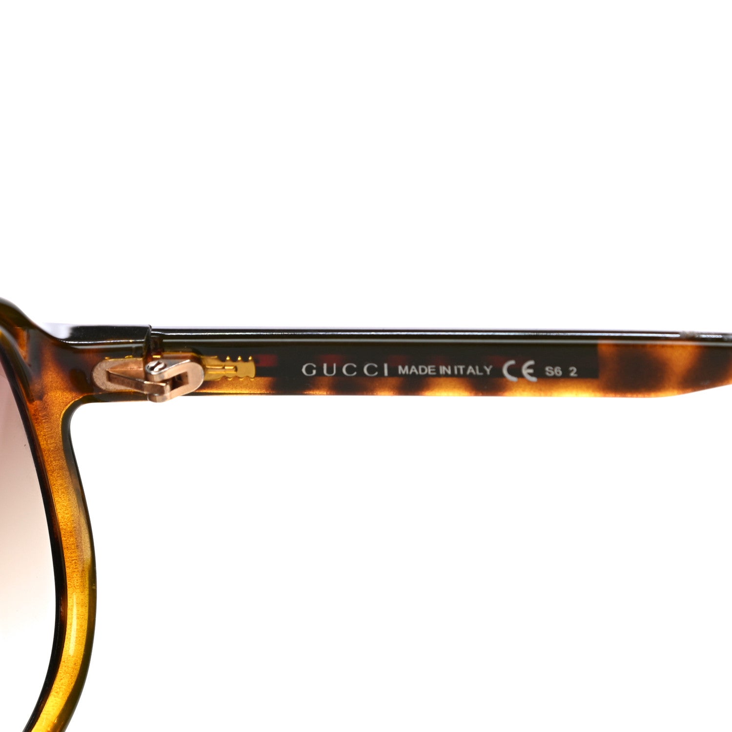 Gucci Acetate Polarized Web Aviator Sunglasses GG 1065/ S Tortoise 5 of 6