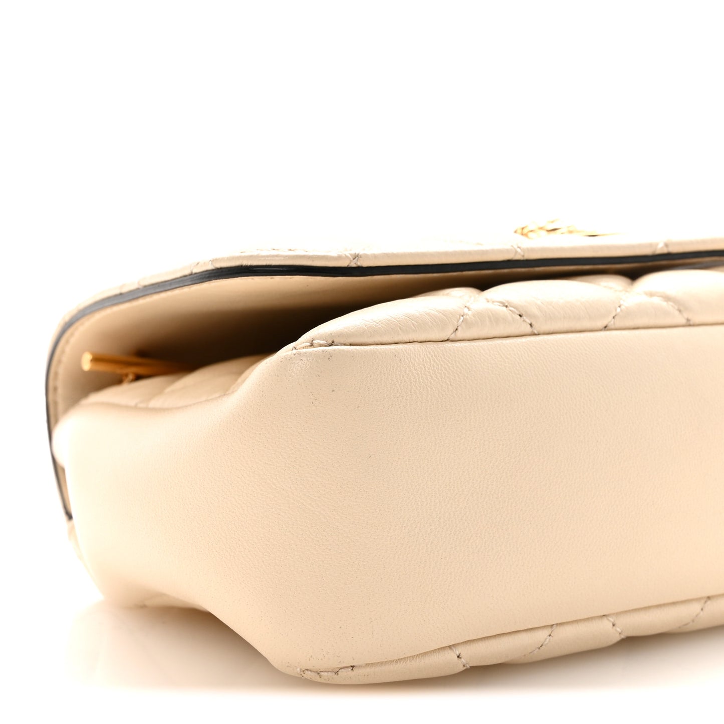 Nappa Quilted Small Medusa Chain Crossbody White