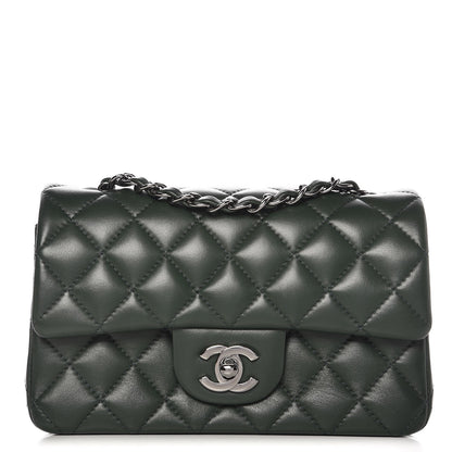 Chanel Lambskin Quilted Mini Rectangular Flap Green 1 of 8