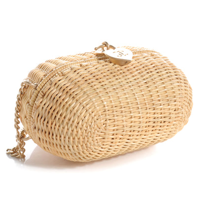 Chanel Rattan Heart Basket Shoulder Bag 4 of 7