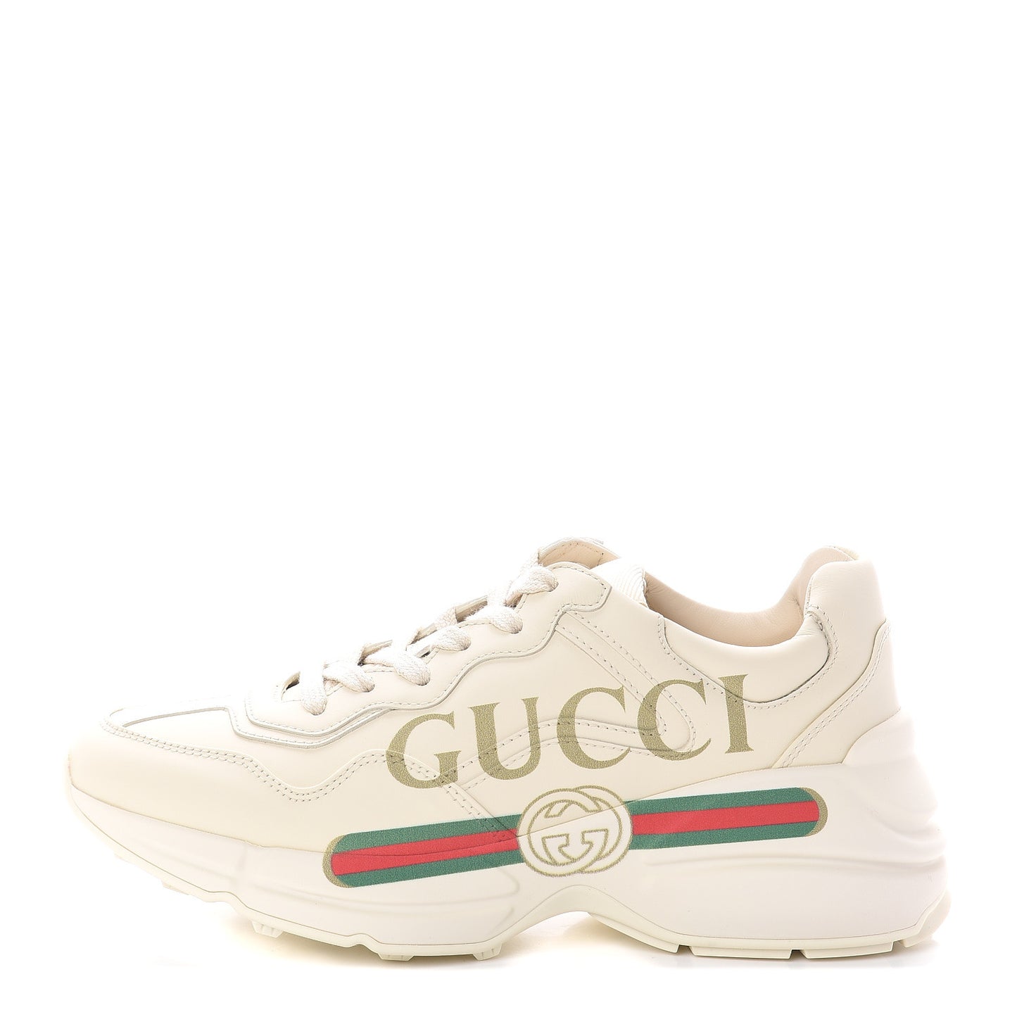 Calfskin Logo Womens Rhyton Sneakers 36 Ivory