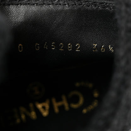 Chanel Calfskin Knit CC Short Boots 36.5 Black 7 of 9