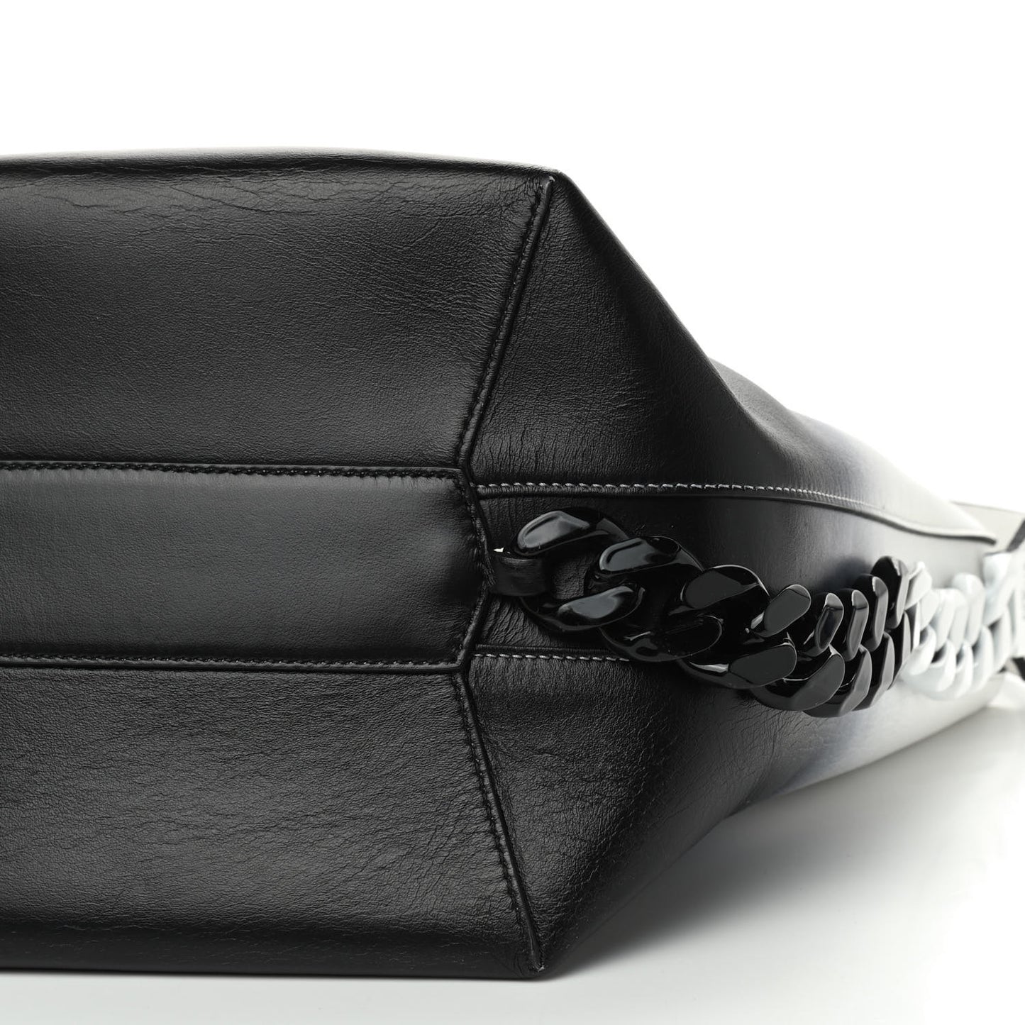 Calfskin Degrade Infinity Bucket Bag Black White