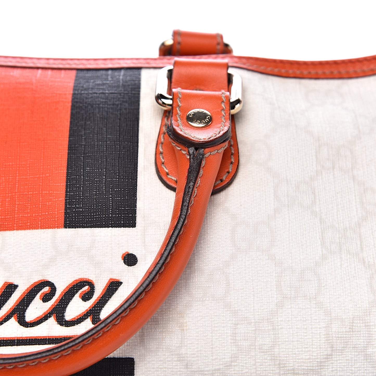GG Plus Monogram Web Stripe Medium Joy Boston Orange