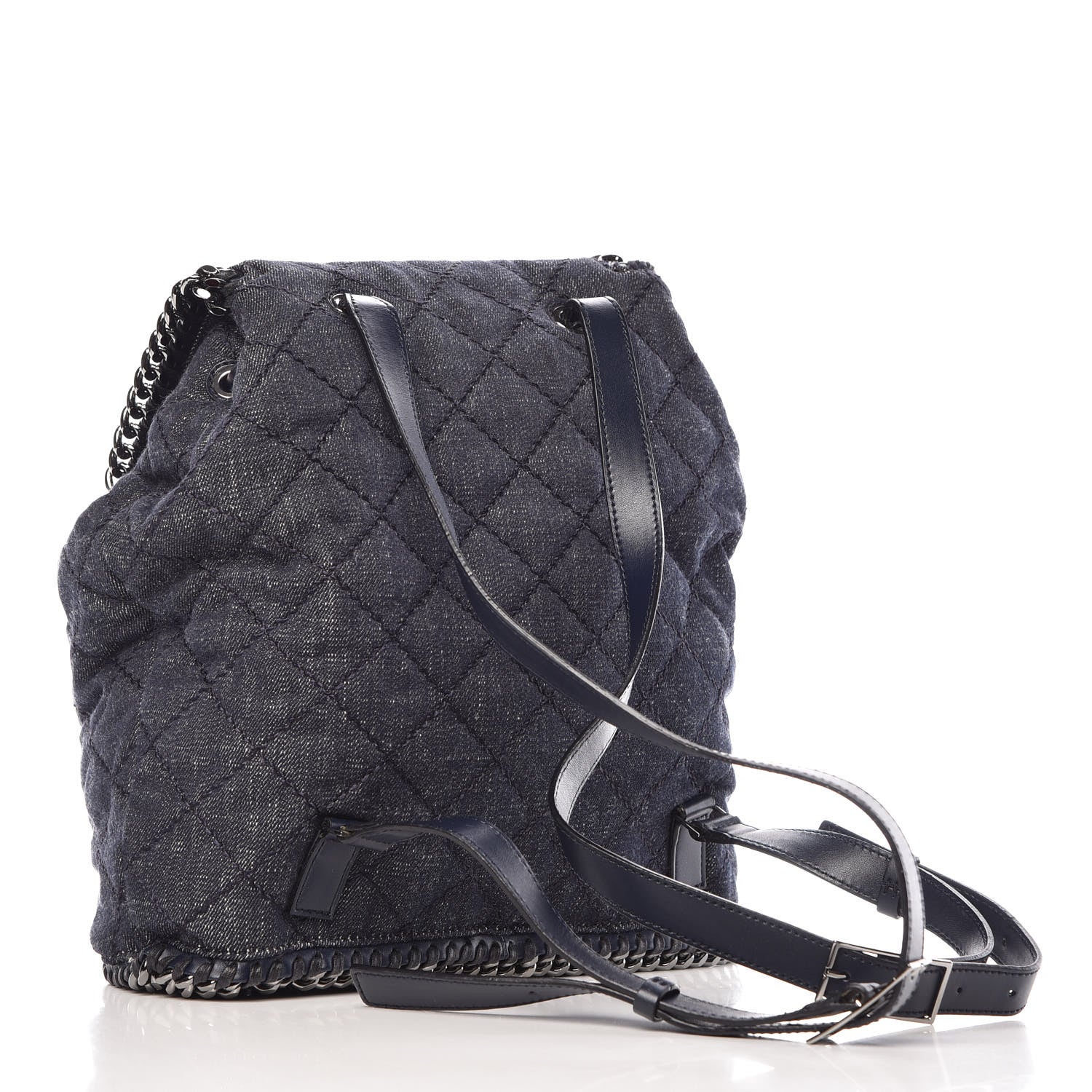 Stella McCartney Denim Quilted Falabella Backpack Blue 3 of 9
