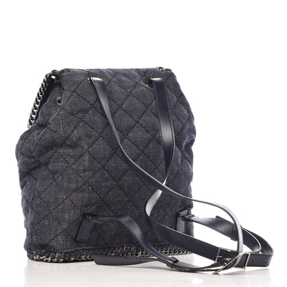 Stella McCartney Denim Quilted Falabella Backpack Blue 3 of 9