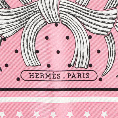 Hermes Silk Tigre Royal Bandana Scarf 55 Rose Vif Black White 3 of 4