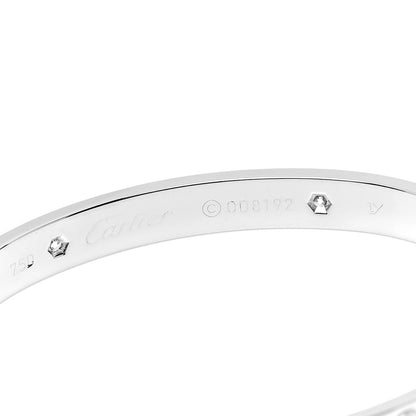 Cartier 18K White Gold 4 Diamond LOVE Bracelet 17 4 of 6