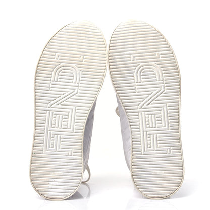 Fendi Nappa Macro FF Embossed Womens High Top Sneakers 35.5 White Ice 5 of 6