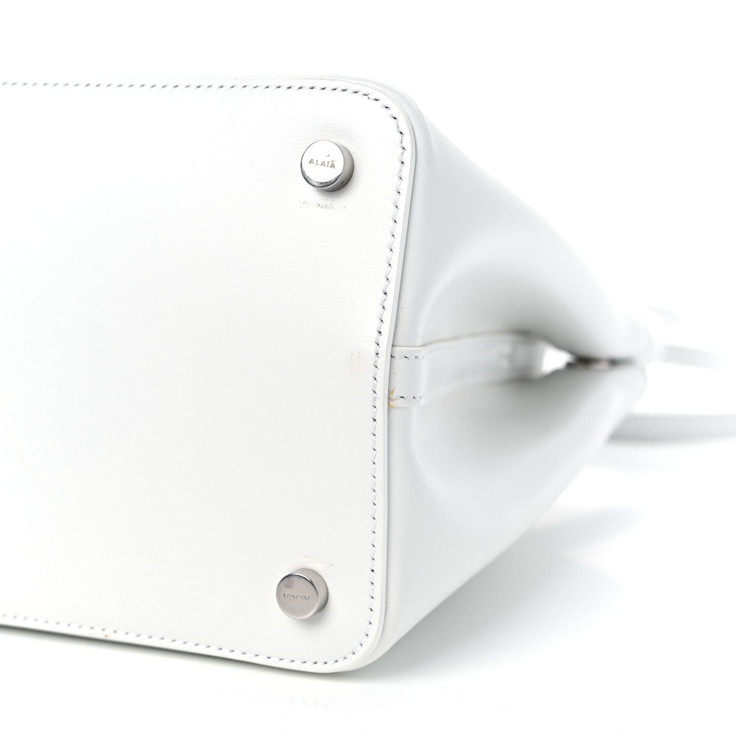 Alaia Calfskin Laser Cut Mina 25 Bag White 9 of 10