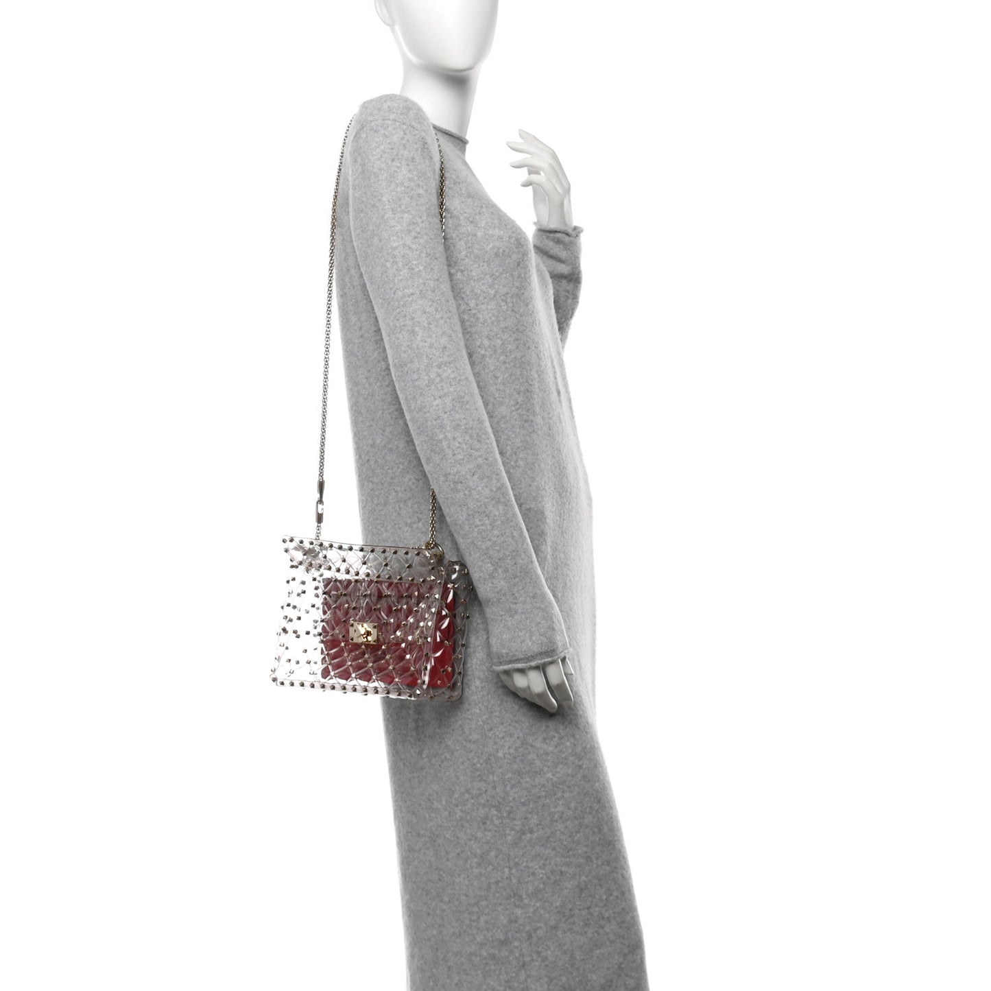 PVC Medium Rockstud Spike Shoulder Bag