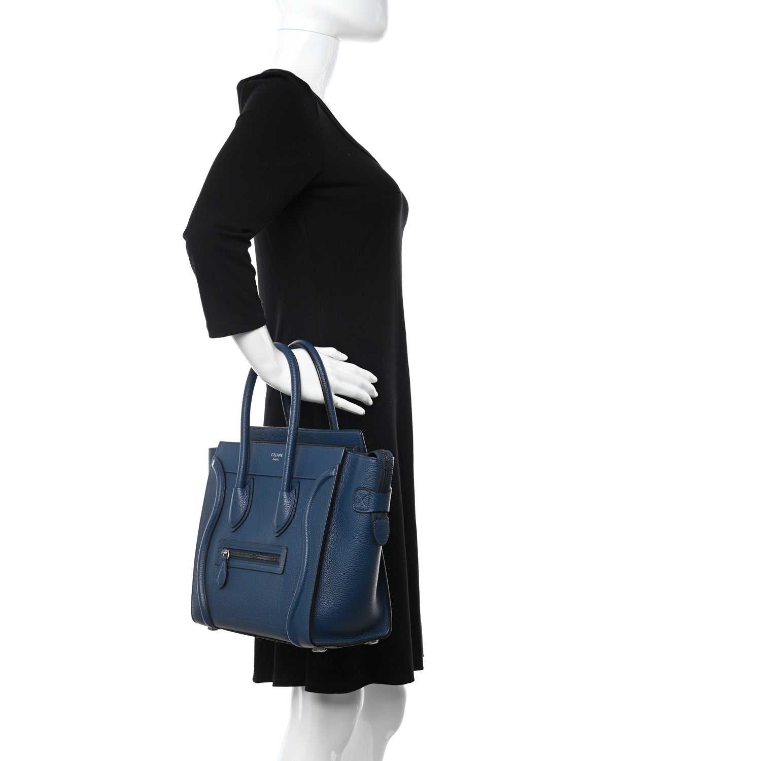 Celine Drummed Calfskin Micro Luggage Orage 2 of 12