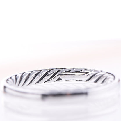 David Yurman Sterling Silver 3mm Cable Classics Band Ring 54 7 4 of 4