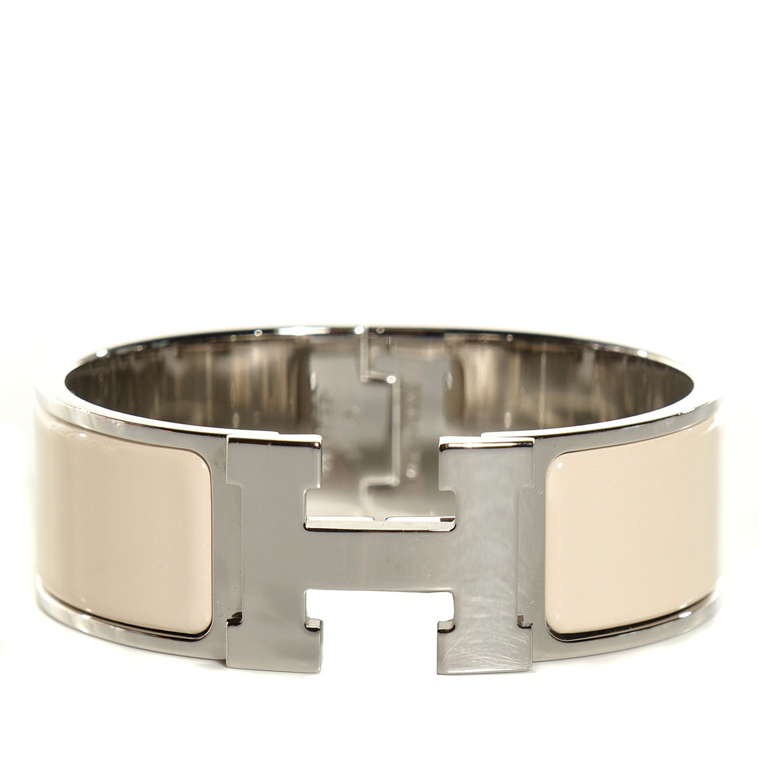 Hermes Enamel Clic Clac H Wide Bracelet PM Blanc Percale 1 of 6
