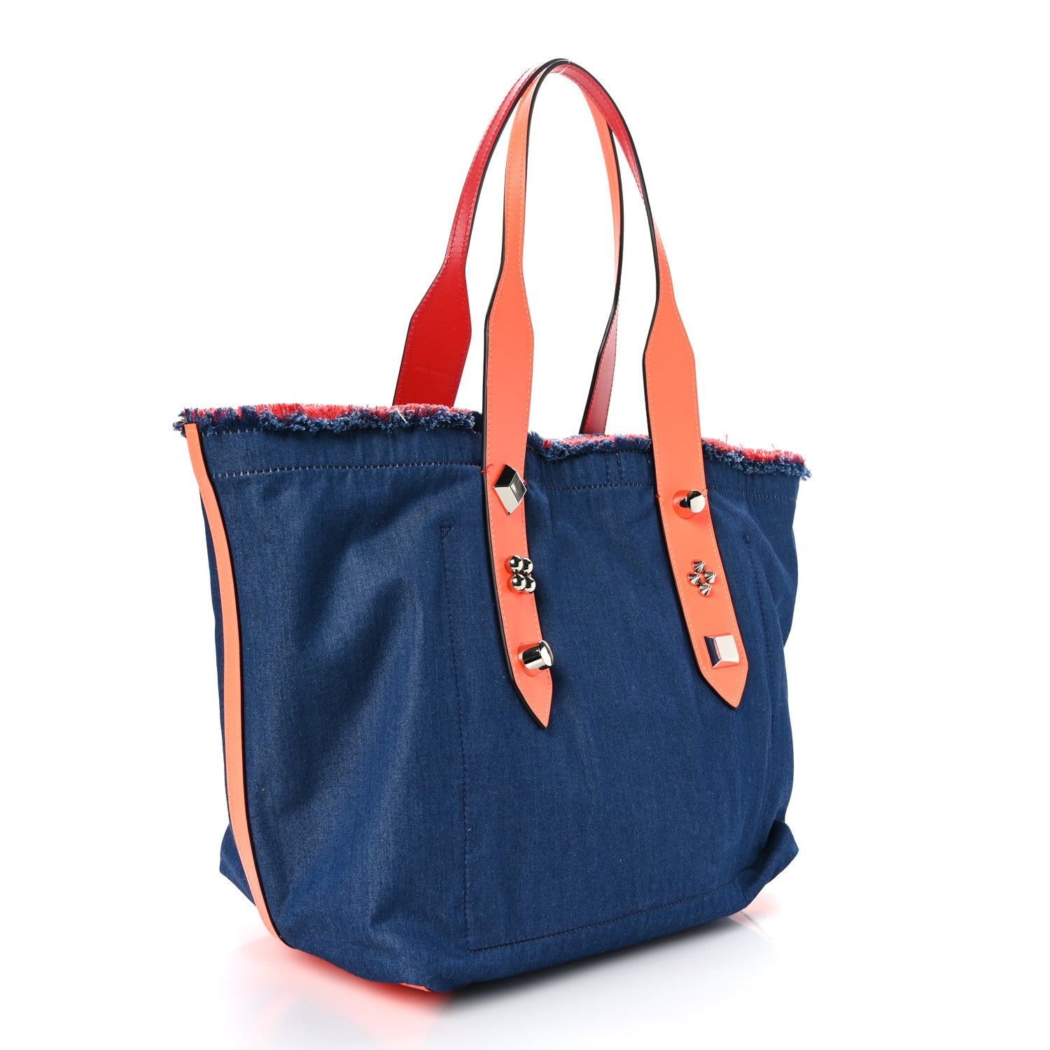 Christian Louboutin Denim Frangibus Printed Medium Tote Blue 3 of 10
