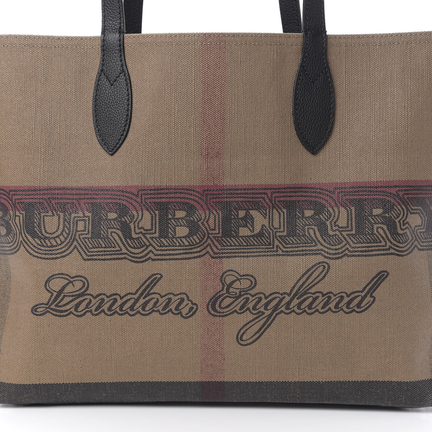 Coated Canvas Mega Check Medium Doodle Tote Black