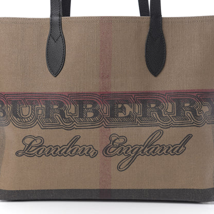 Burberry Coated Canvas Mega Check Medium Doodle Tote Black 15 of 15