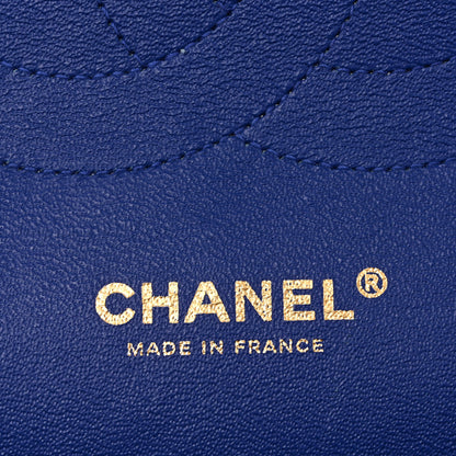 Chanel Lambskin Quilted Jumbo Double Flap Dark Blue 6 of 10