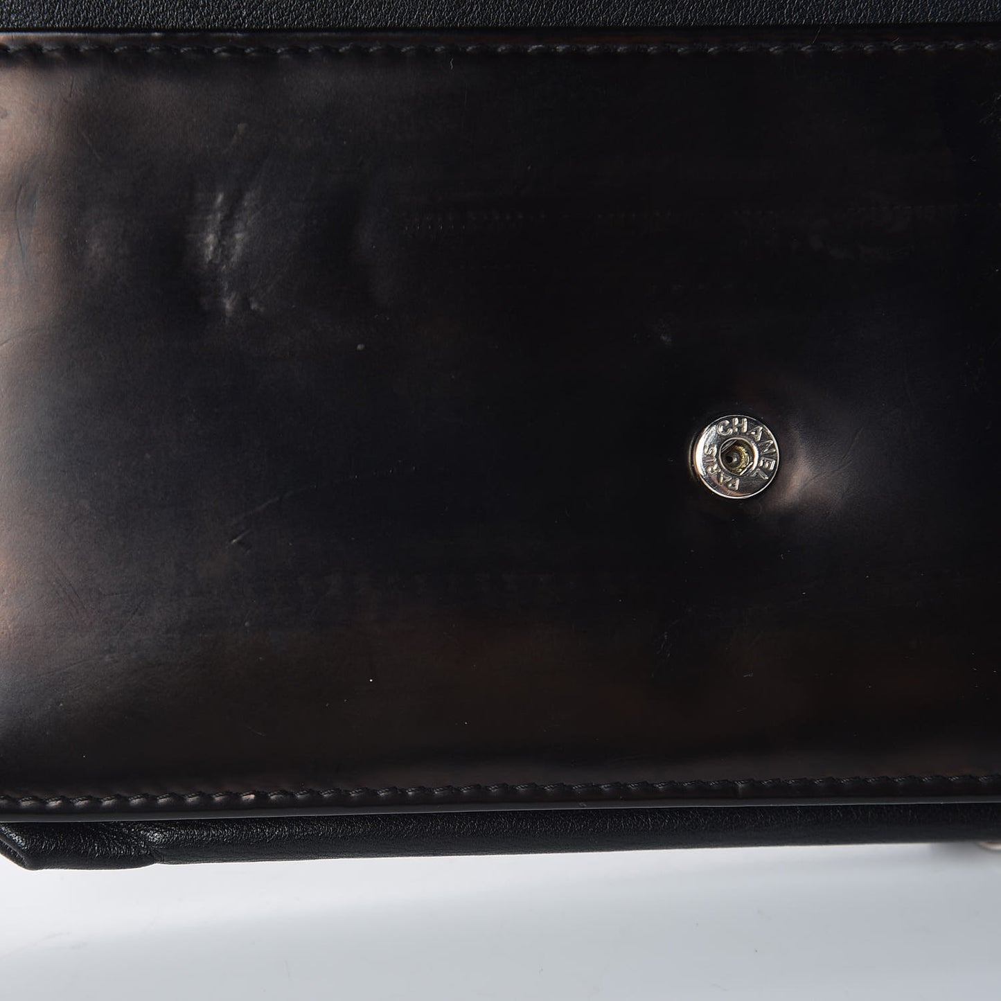 Glazed Calfskin Boy Wallet On Chain WOC Black