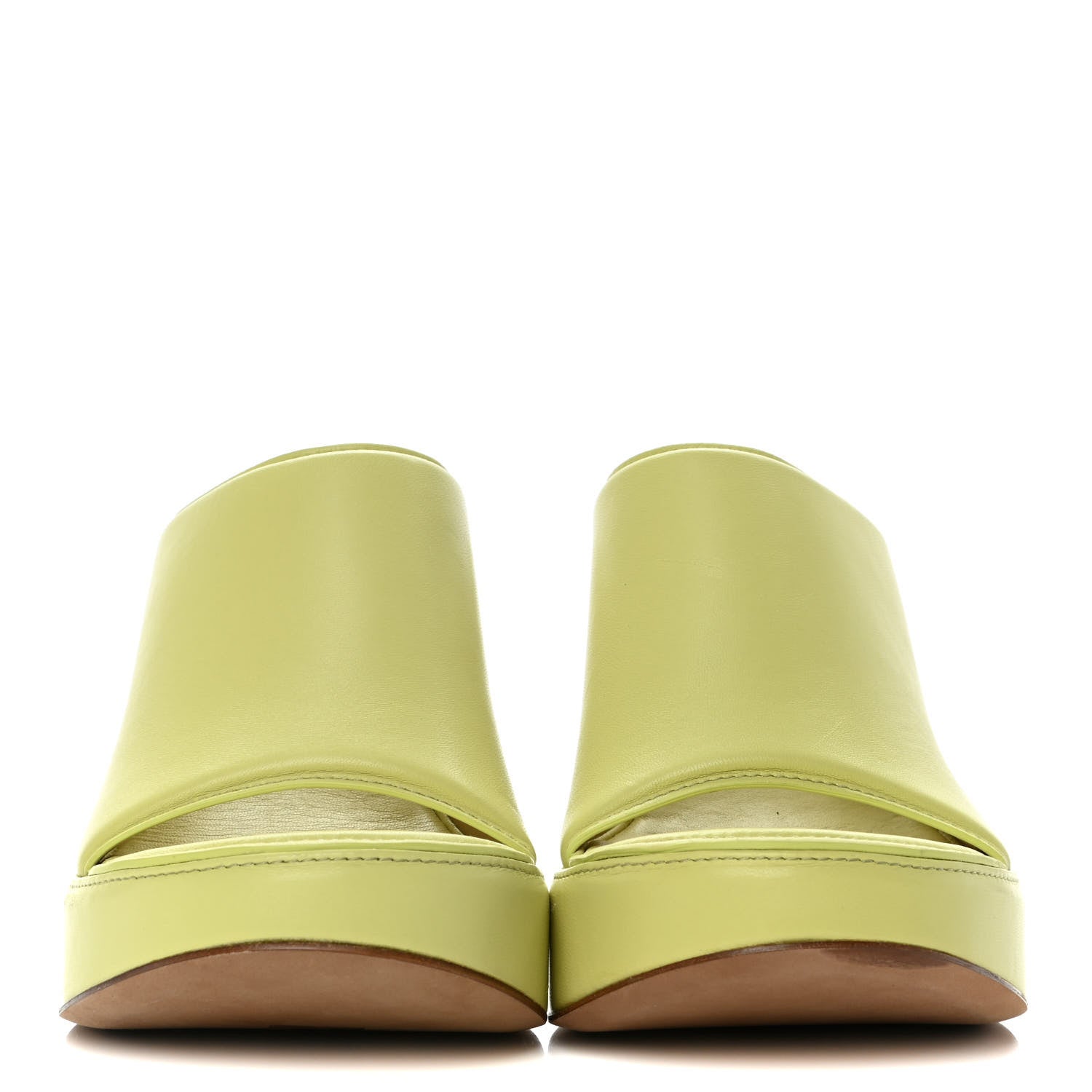 Bottega Veneta Nappa Slide Platform 115 Wedge Sandals 37 Seagrass 2 of 7