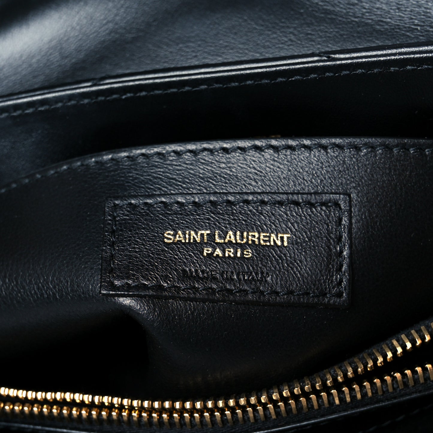 Calfskin Y Quilted Monogram Small Loulou Chain Satchel Black