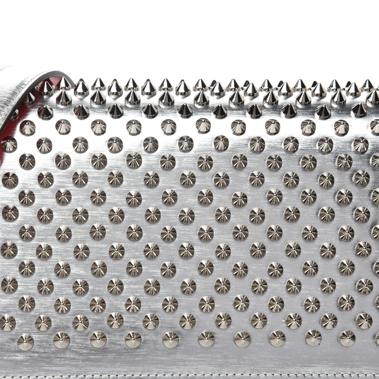 Christian Louboutin Metallic Calfskin Spikes Multimetal Paloma Clutch Silver 10 of 10
