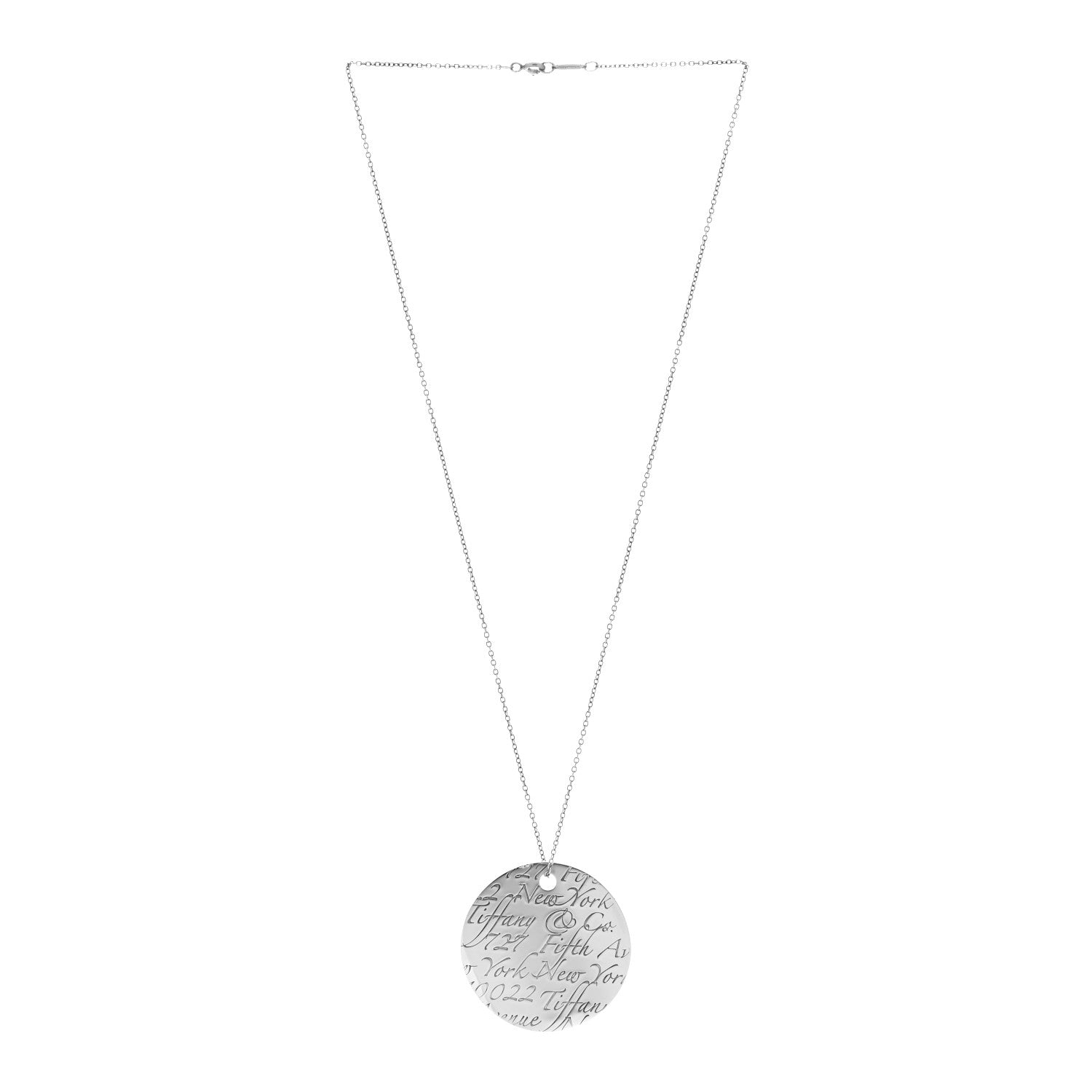 Tiffany Sterling Silver Notes Round Pendant Necklace 2 of 6