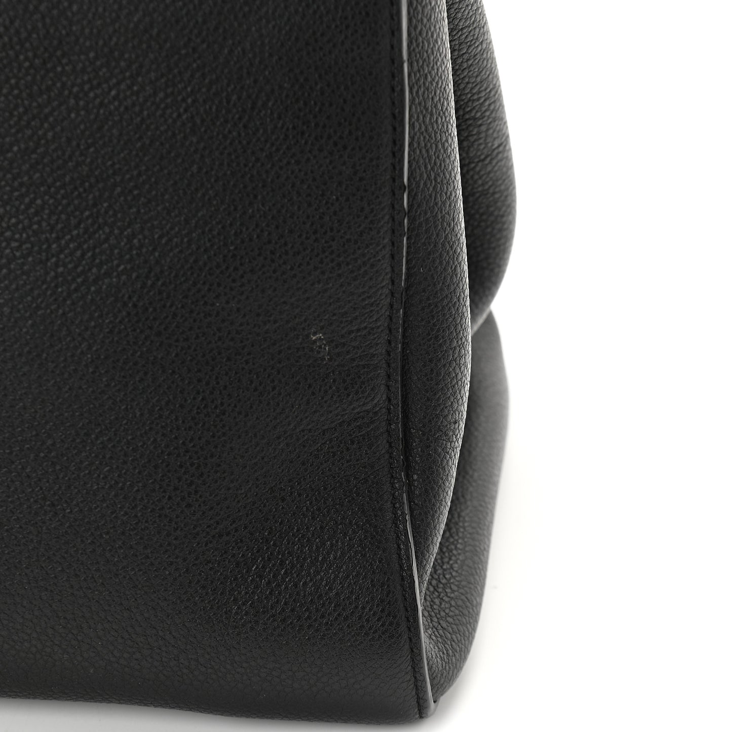 Grained Calfskin Medium Cabas Rive Gauche Black