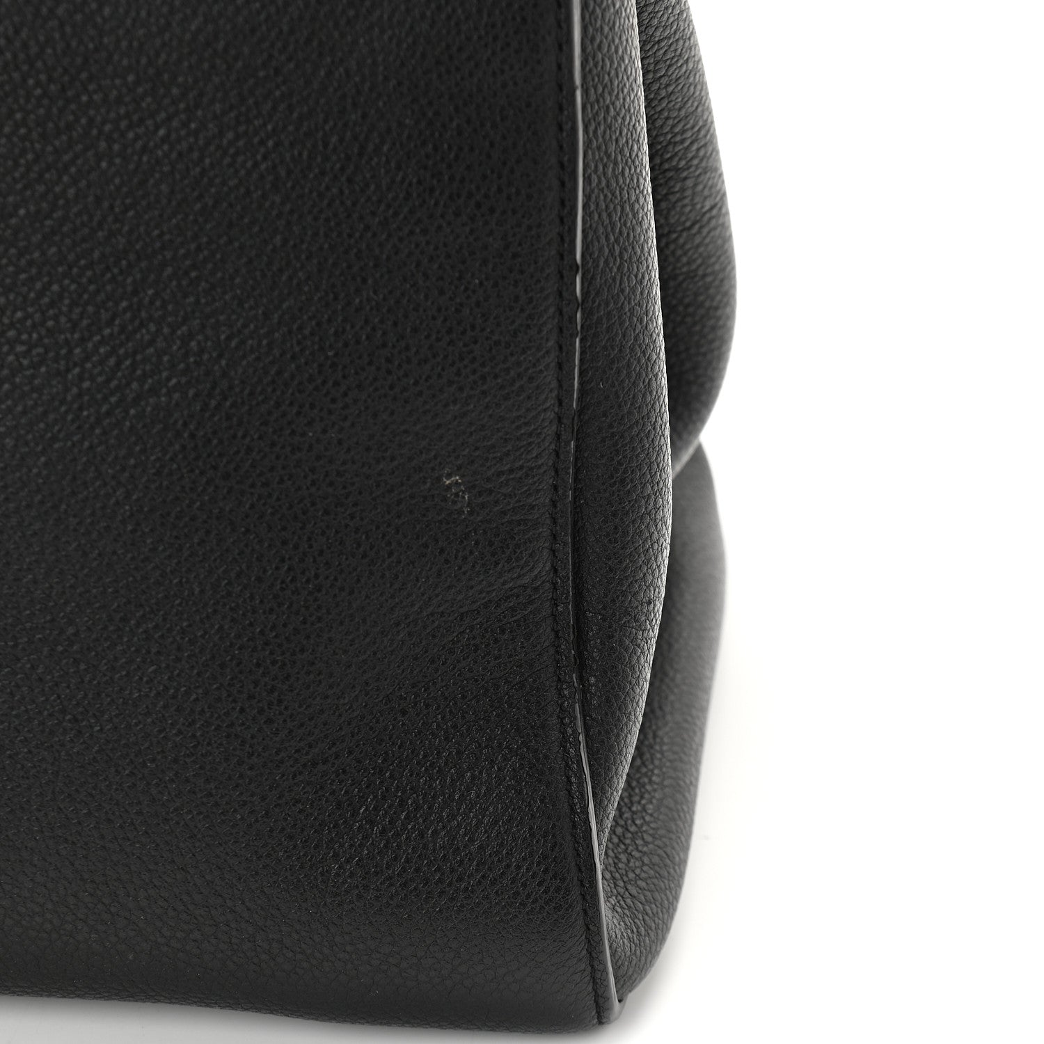 Saint Laurent Grained Calfskin Medium Cabas Rive Gauche Black 10 of 15