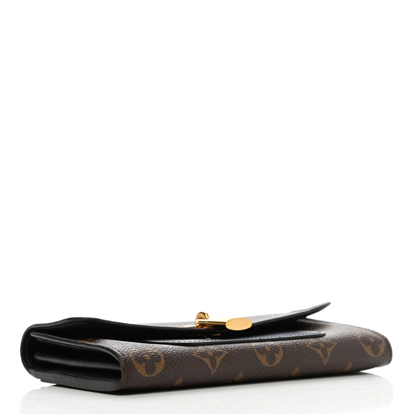 Monogram Flower Lock Long Wallet Black