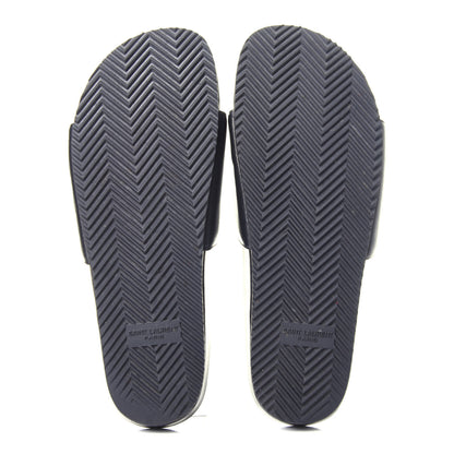 Saint Laurent Lambskin Joan Slide Sandals 39.5 Black 7 of 11