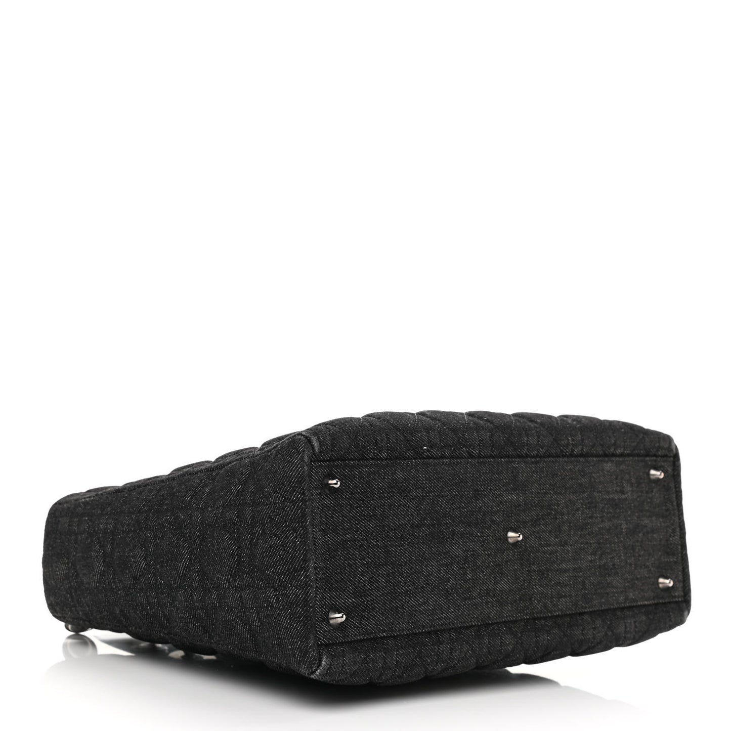 Denim Cannage Large Lady Dior Black