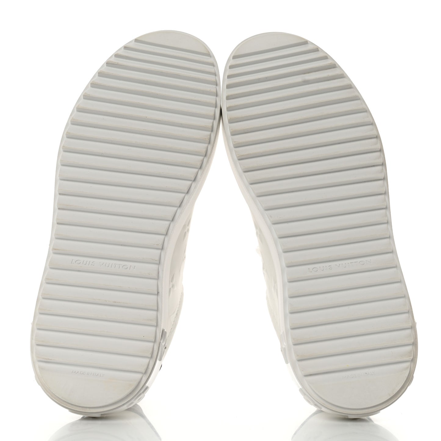 Lambskin Embossed Monogram Time Out Sneakers 36.5 White