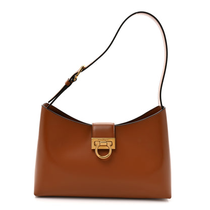Salvatore Ferragamo Calfskin Trifolio Shoulder Bag Siena Tan 1 of 10