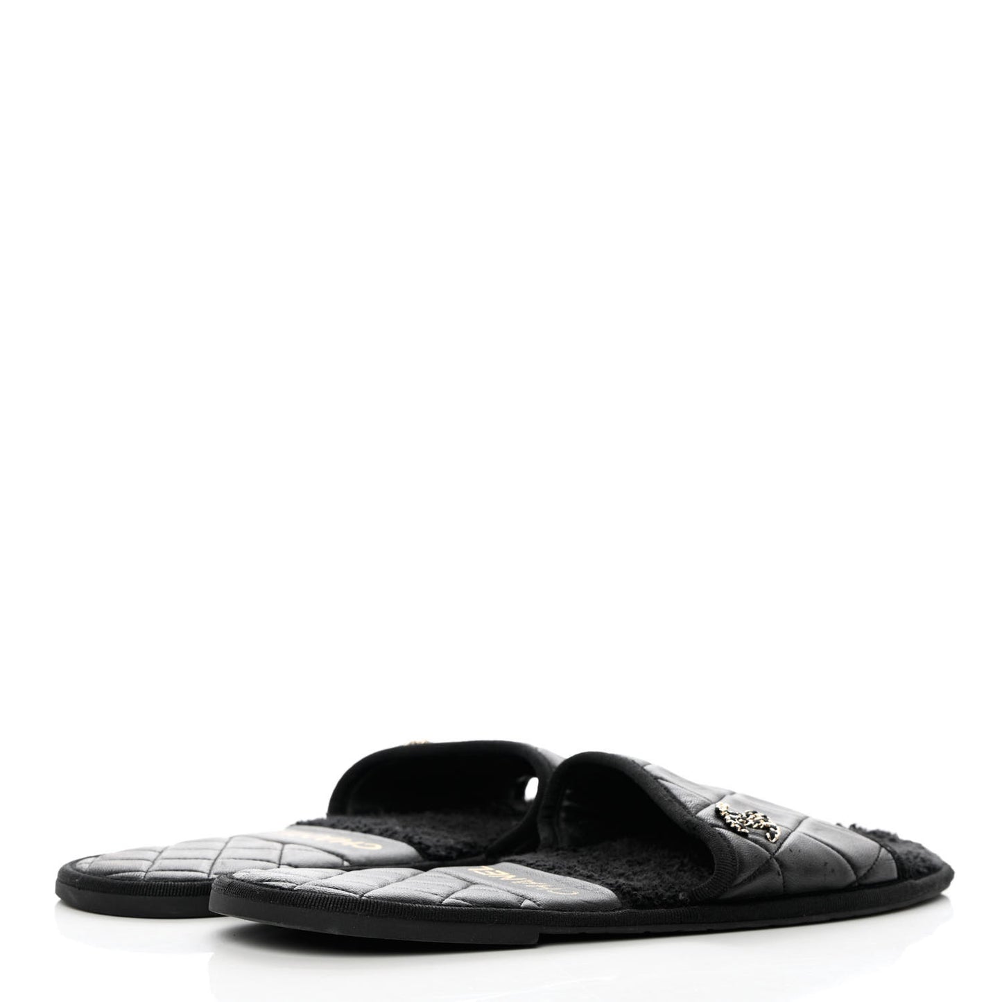 Lambskin CC Flat Mules M Black