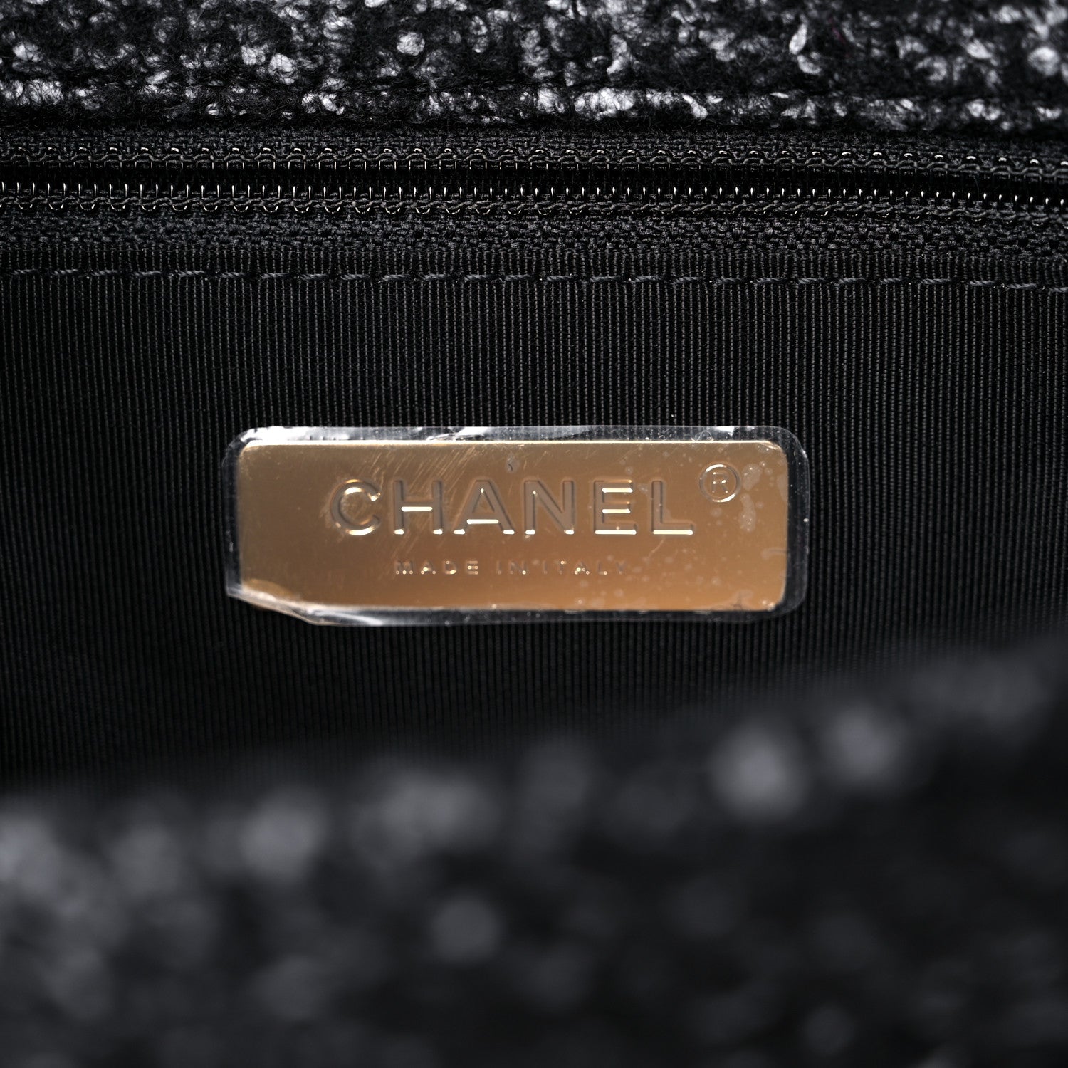 Chanel Tweed Quilted Medium Chanel 19 Flap Black Grey 5 of 8