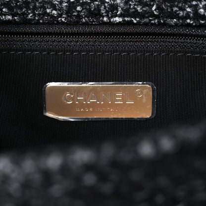 Chanel Tweed Quilted Medium Chanel 19 Flap Black Grey 5 of 8