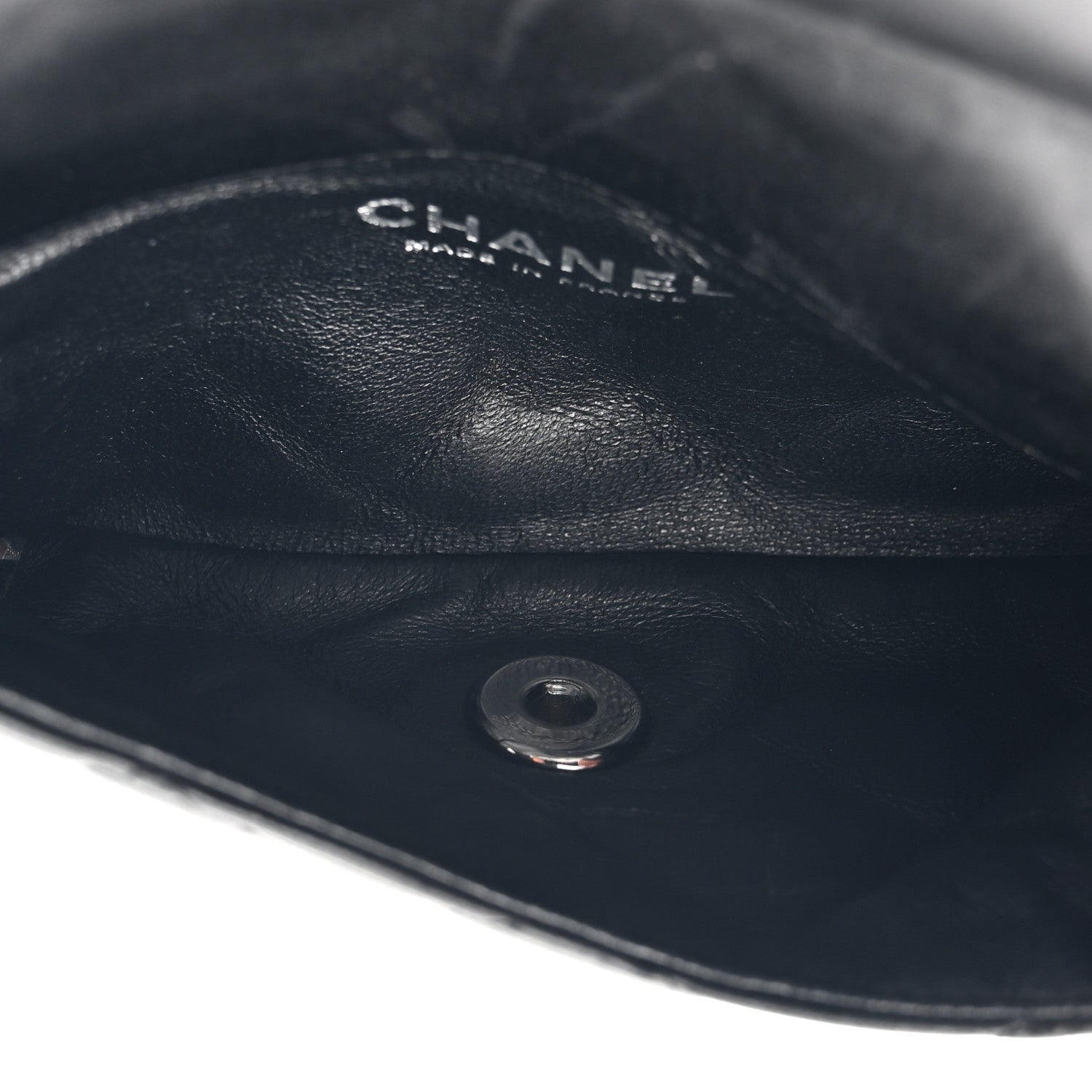 Chanel Lambskin Quilted Mineral Nights Flap Wristlet Black 6 of 12