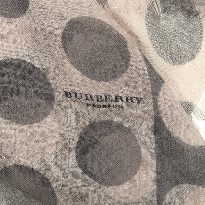 Burberry Prorsum Cashmere Silk Polka Dot Fringe Scarf Grey 3 of 4