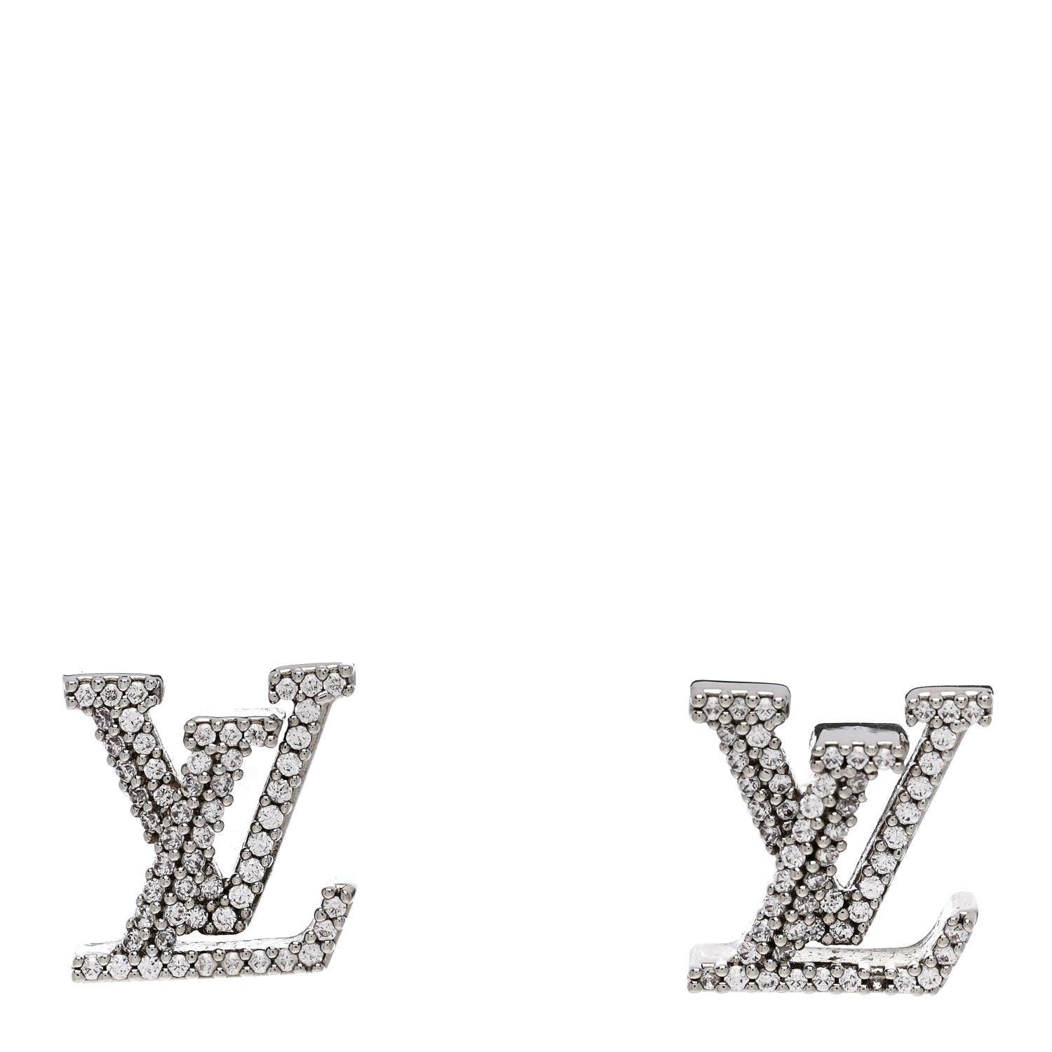 Louis Vuitton Crystal LV Iconic Earrings Silver 1 of 6
