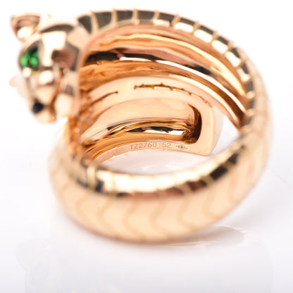 Cartier 18K Yellow Gold Tsavorite Onyx Panthere De Bypass Ring 52 6 4 of 5